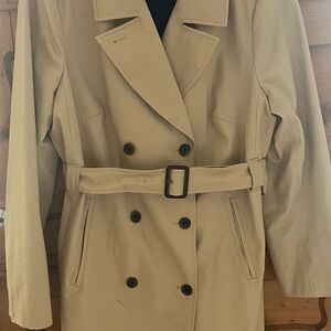Classic Tan Double-Breasted Women's Coat